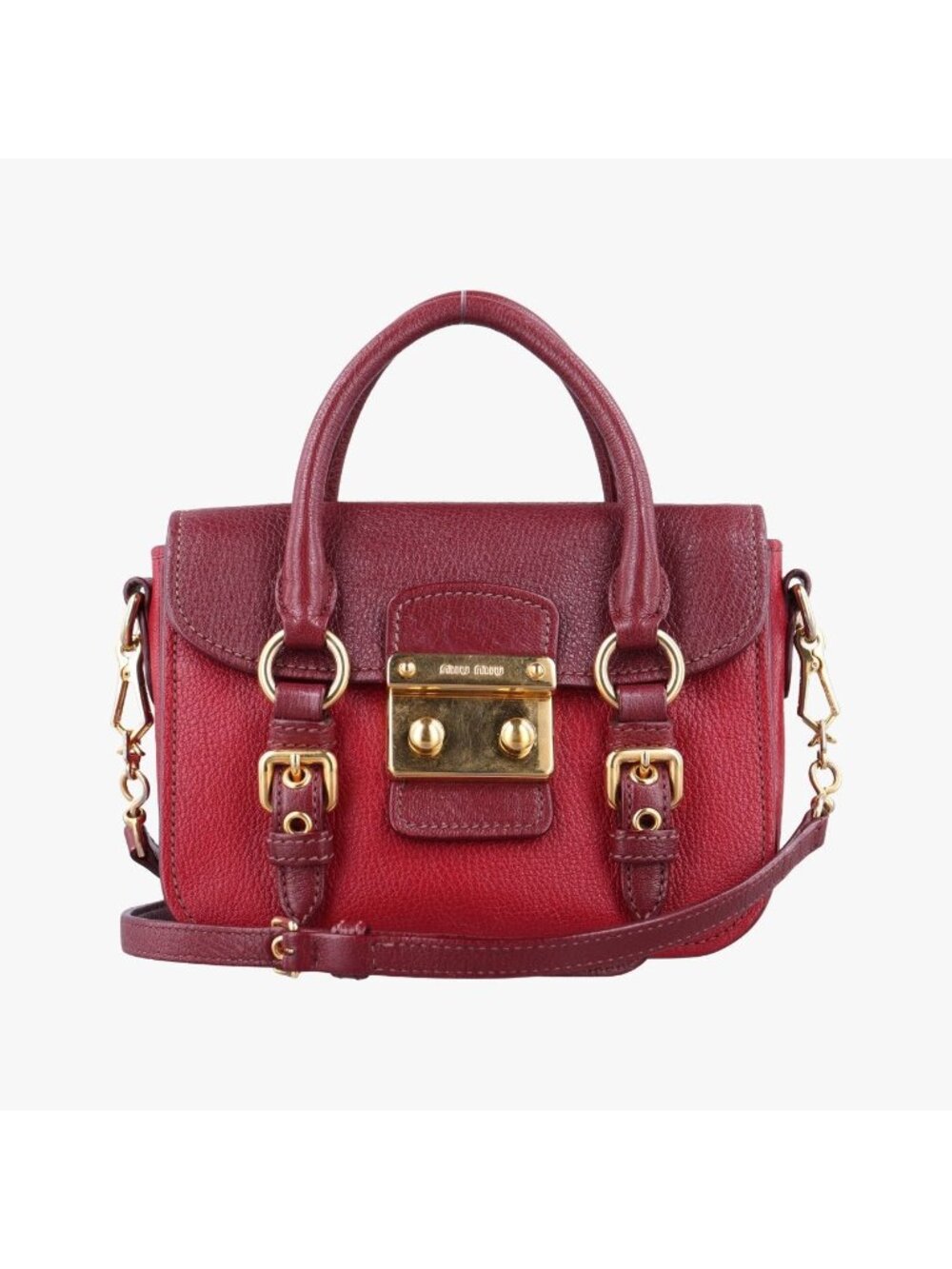 Miu Miu Madras Red Leather